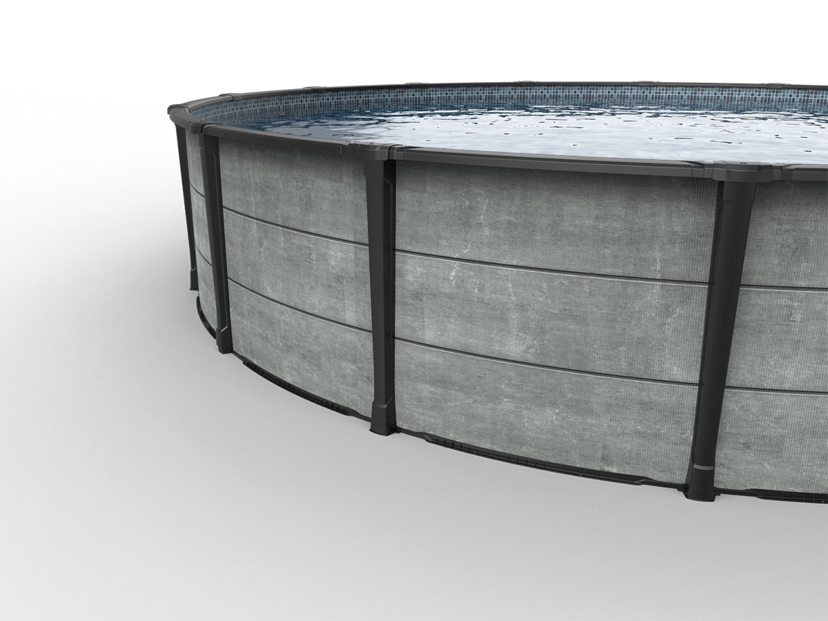Carvin Newtown pool with concrete effect wall