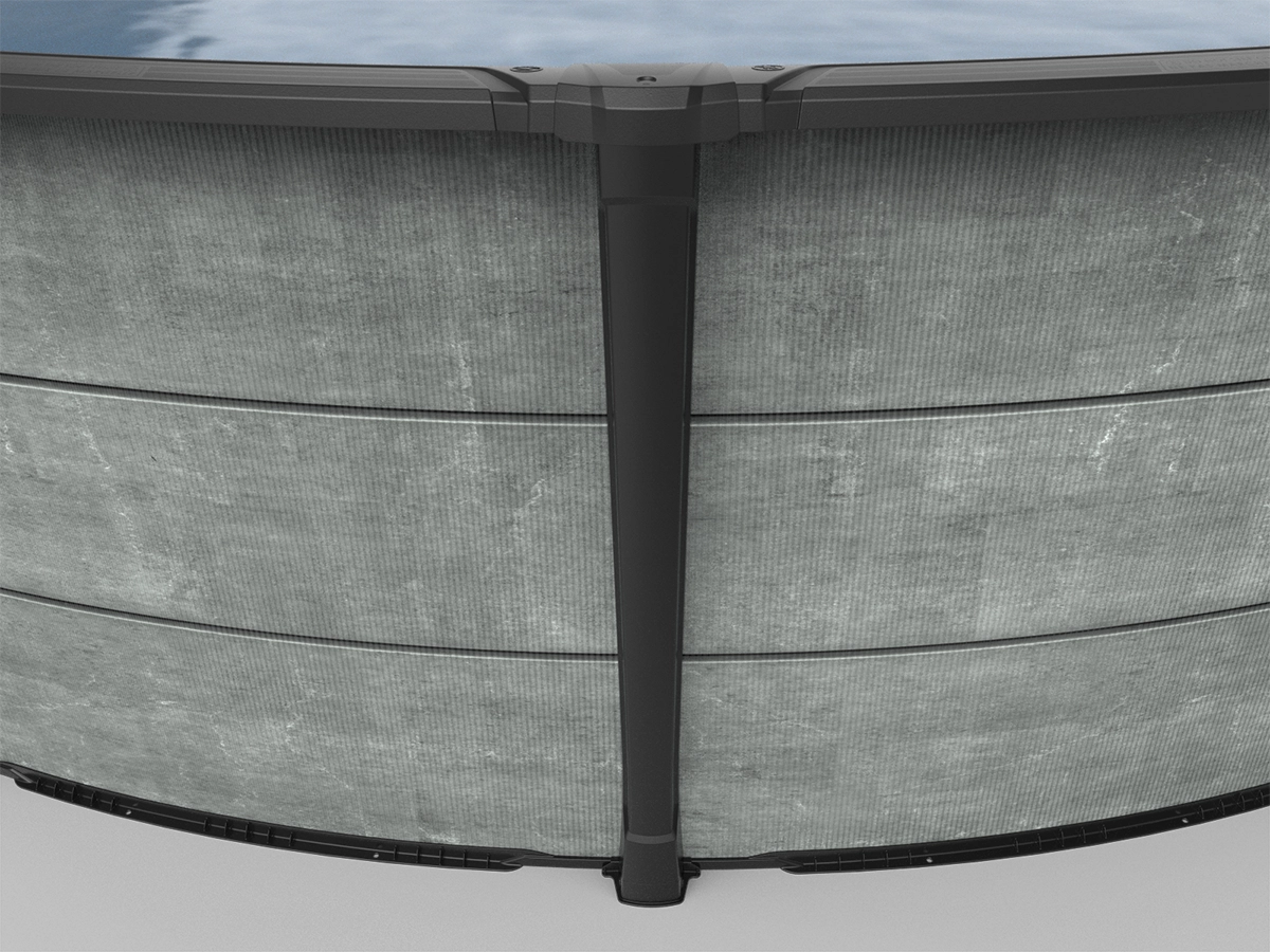 Newtown grey concrete finish above-ground pool